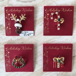 Brand new on cards, four holiday pins.
